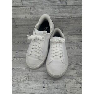 Kizik White‎ Canvas Sneakers Easy On Off Adaptive Shoes Womens 6.5 Mens 5